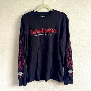 HARLEY-DAVIDSON Mens In Flames Long Sleeve Tee {Size L} SOLD OUT